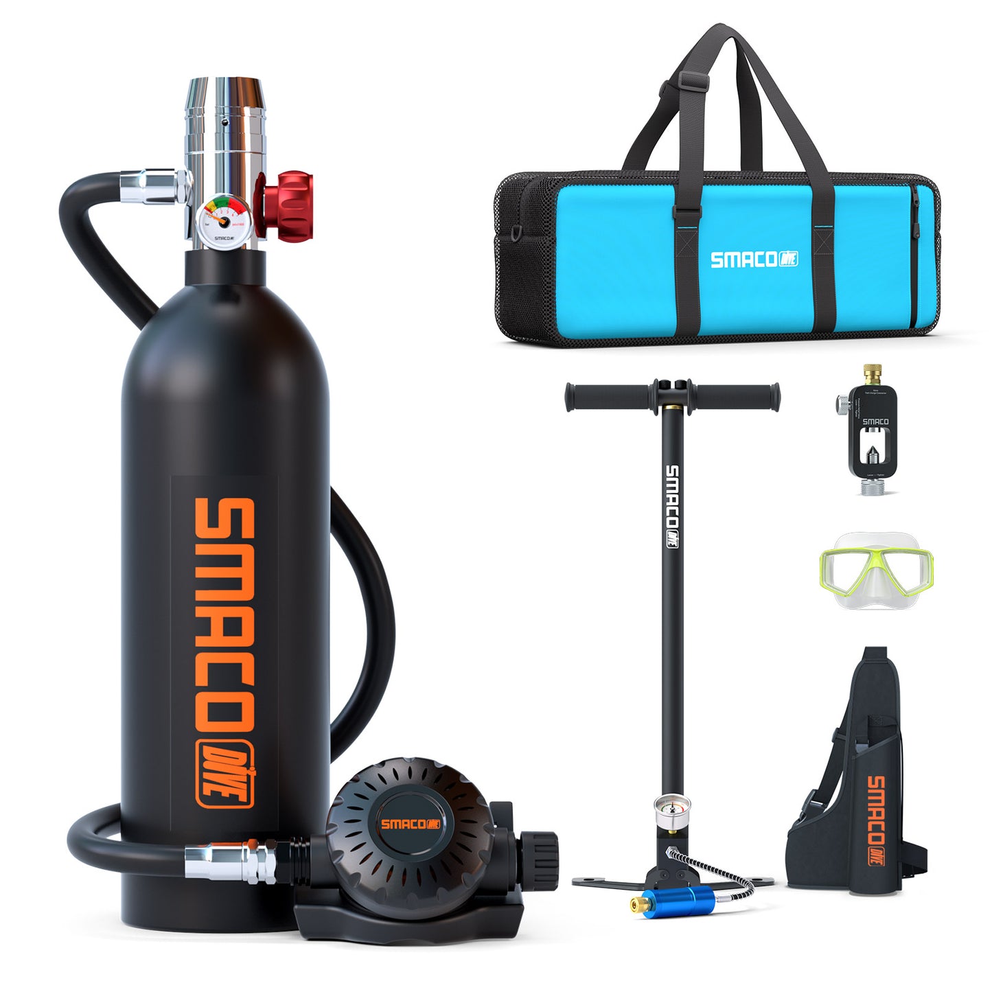 SMACO S400 1L Mini Scuba Diving Tank with DOT Certified