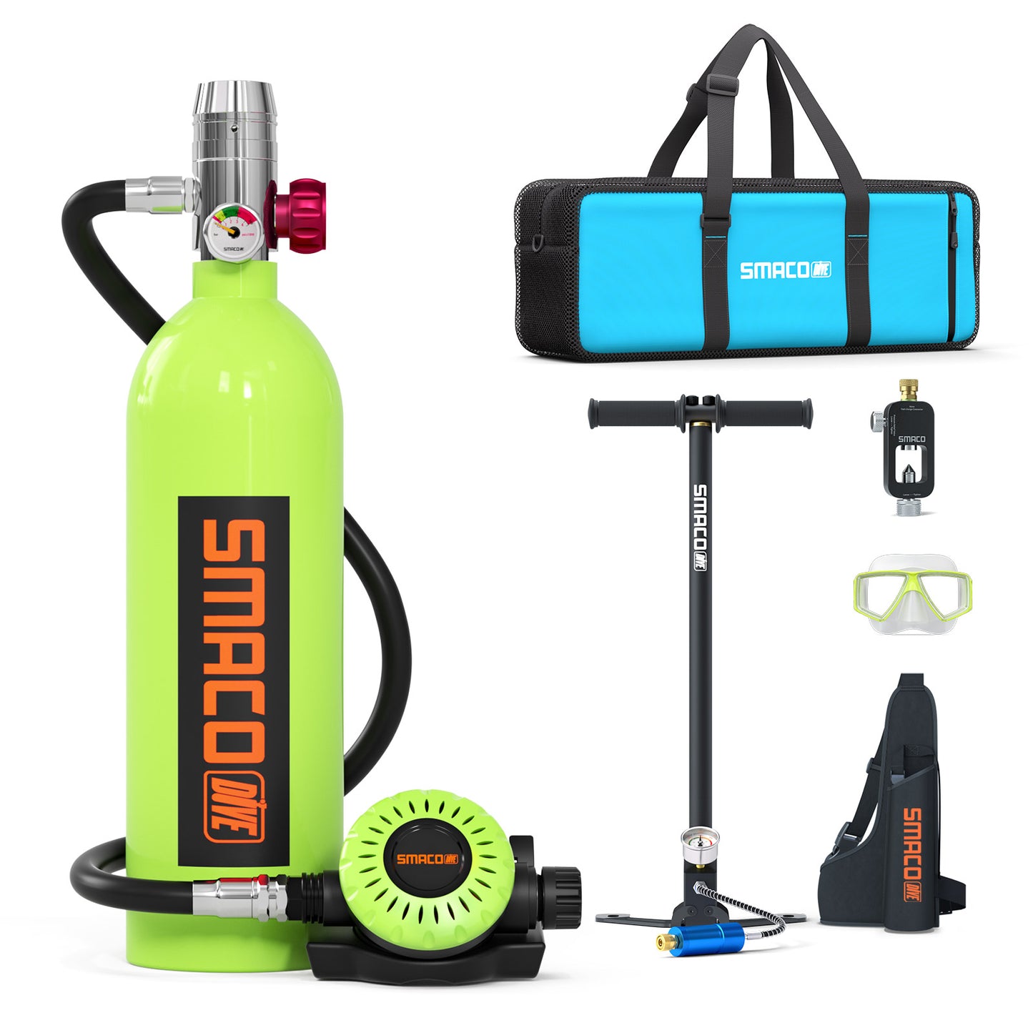 SMACO S400 1L Mini Scuba Diving Tank with DOT Certified