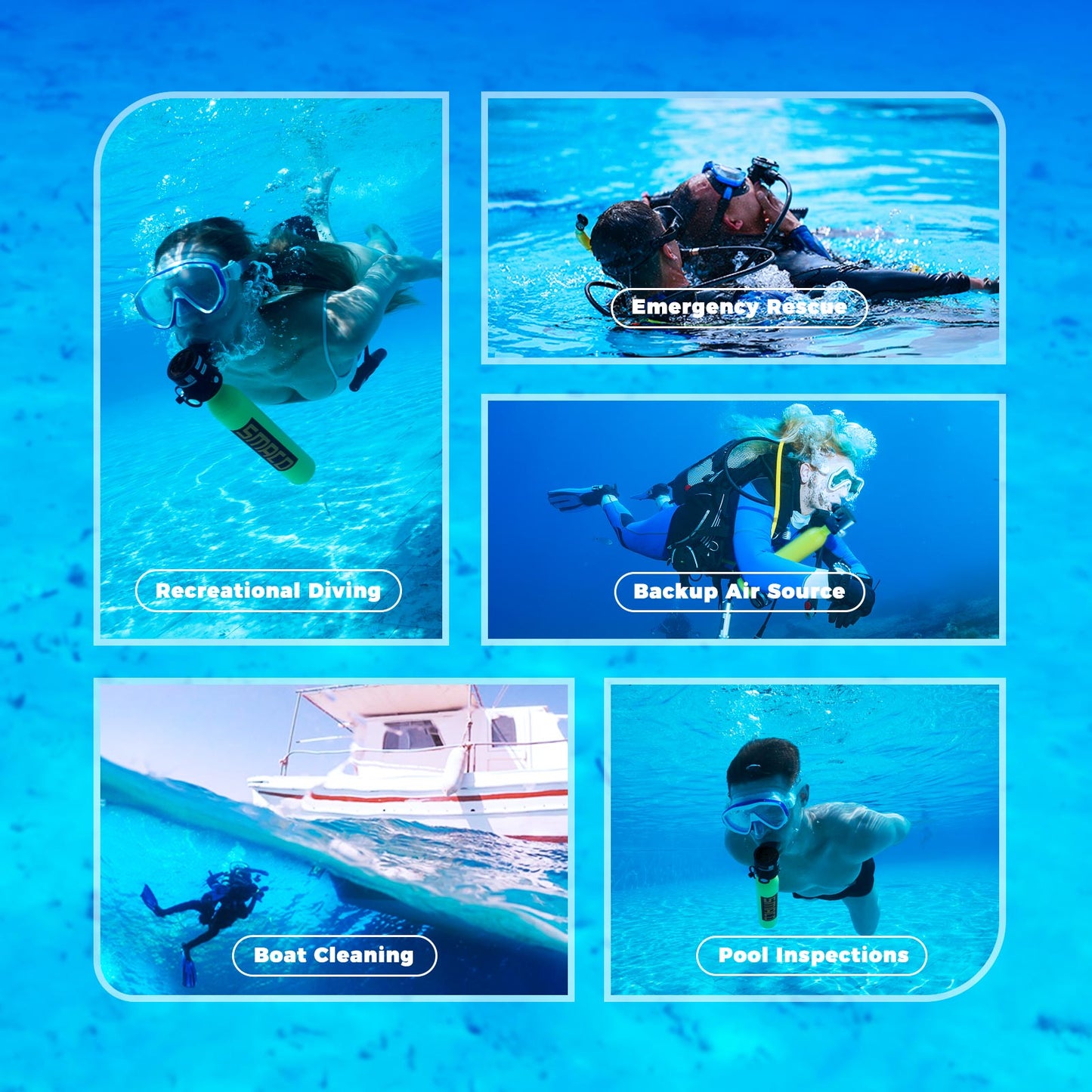 SUMMER FLASH SALE—SMACO S300 0.5 L Mini Scuba Diving Tank
