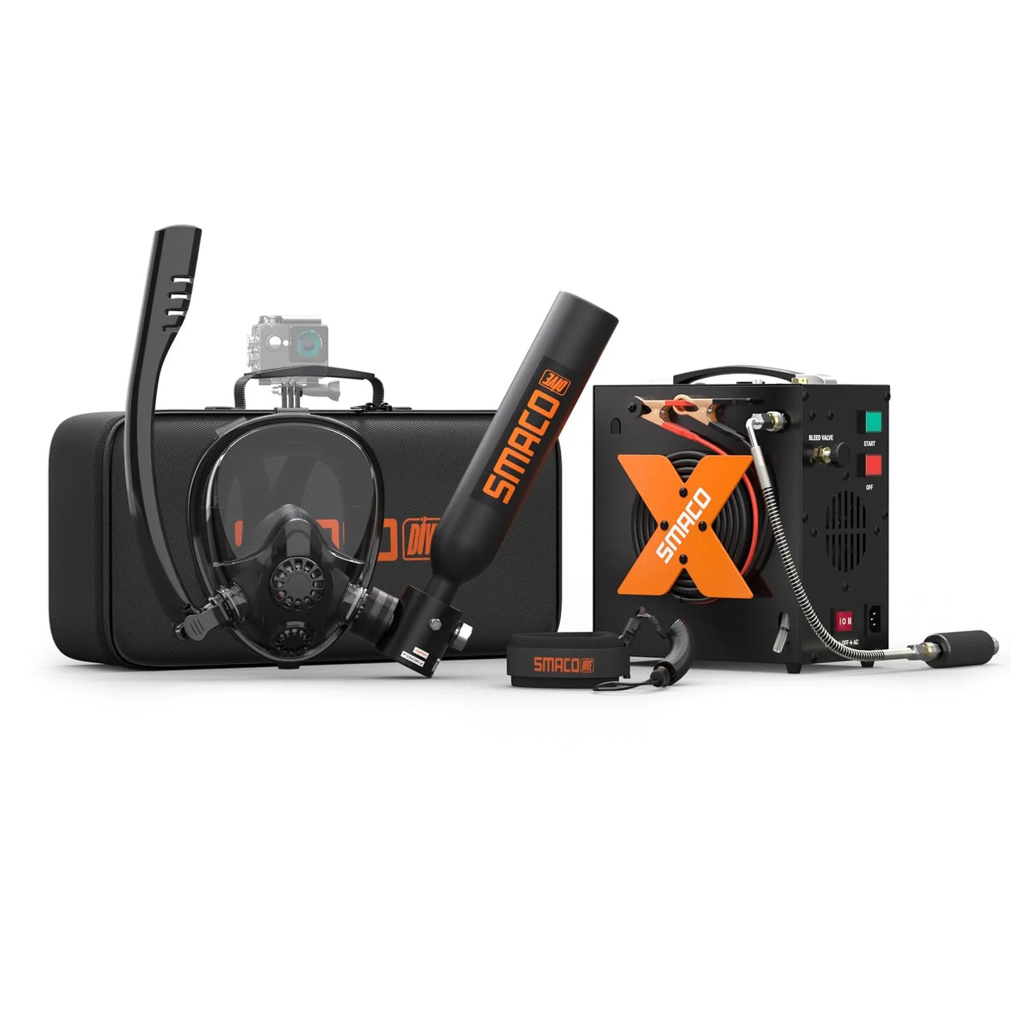 K2 Full Face Snorkel & Dive Mask with S300Plus/S300Pro Mini Scuba Tank