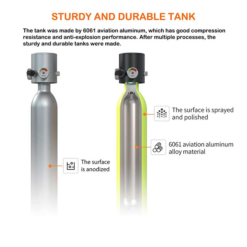 SMACO S300 0.5l Scuba Tank 2 Pcs Kit