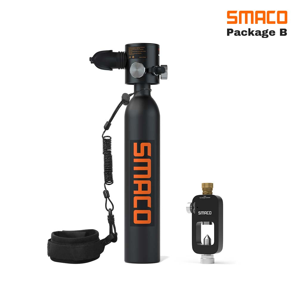 smaco s300plus 0.5l portable mini scuba tank  with refill