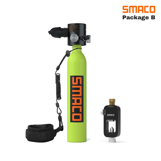 smaco s300plus 0.5l portable mini scuba tank  with refill