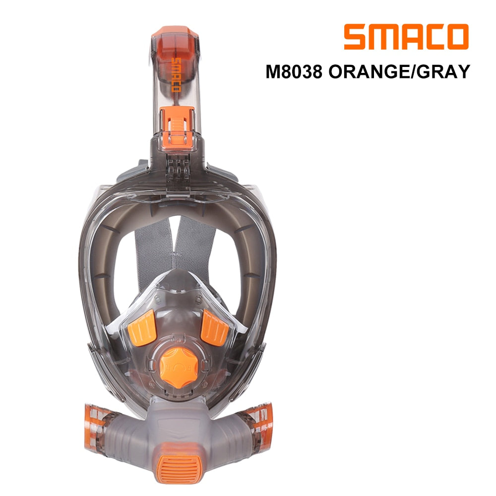 SMACO Máscara de buceo de cara completa con soporte para cámara, máscara de  buceo de cara completa para adultos compatible con tanque de buceo