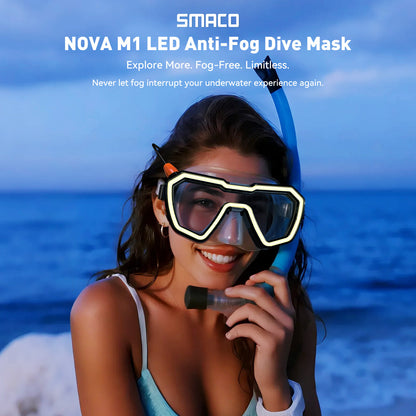 SMACO NOVA M1 LED Anti-Fog Snorkel & Dive Mask