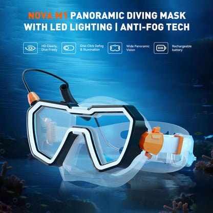 SMACO NOVA M1 LED Anti-Fog Snorkel & Dive Mask