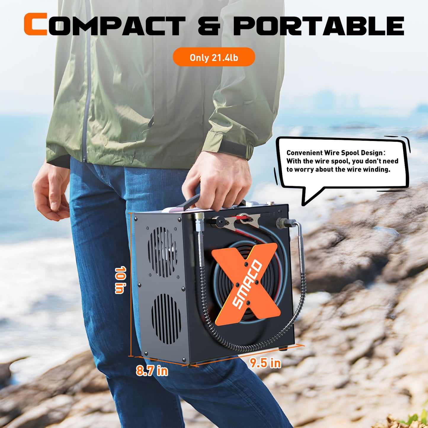 HEAP 1 PCP Air Compressor, 4500psi Portable High-Pressure Air Compressor for Filling