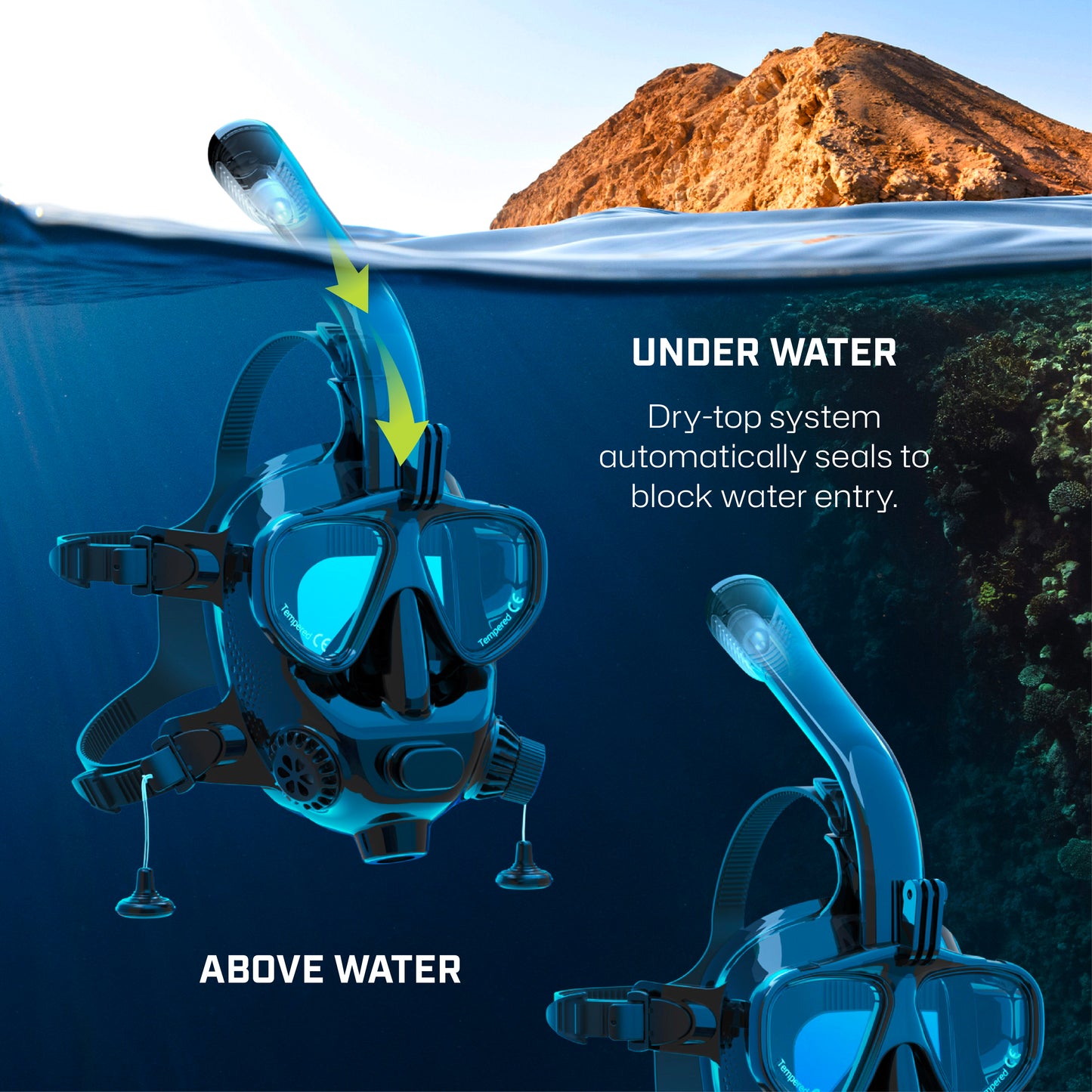 M8058C Full Face Dive & Snorkel Mask
