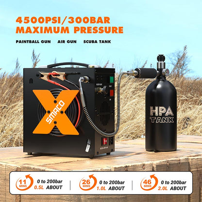 Compressore d'aria SMACO HEAP 1 PCP, compressore d'aria portatile ad alta pressione da 4500 psi per riempimento