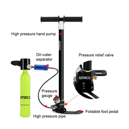 SMACO Diving Cylinder Inflator High Pressure Hand Pump - SmacoSports