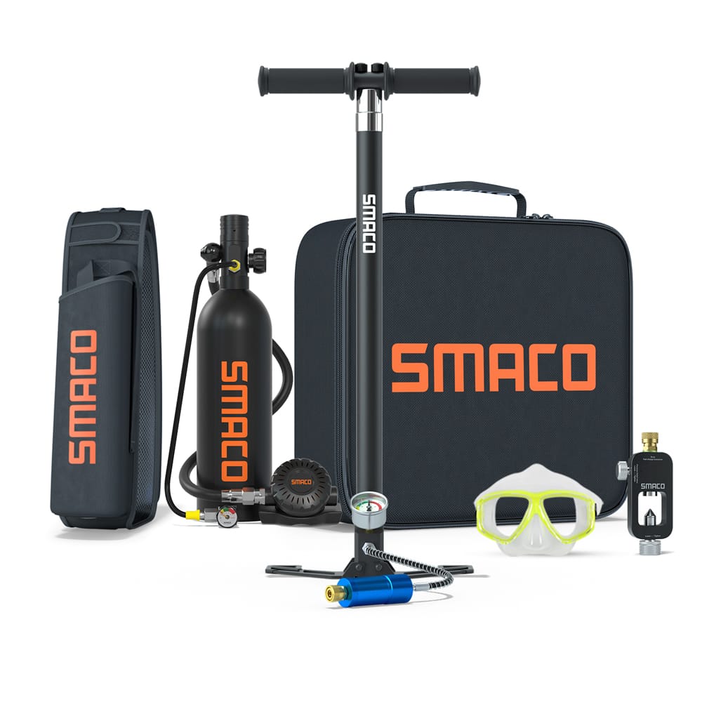 SMACO S400Pro 1L Kit de tanque de buceo para exploración submarina