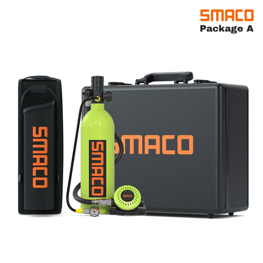 SMACO S400Pro Mini Tanque de Buceo Equipo de Buceo con Caja de Aluminio