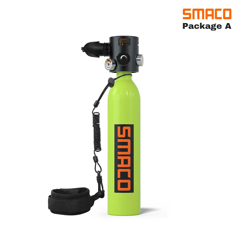 smaco s500 0.7l mini scuba tank and a Anti-drop rope green