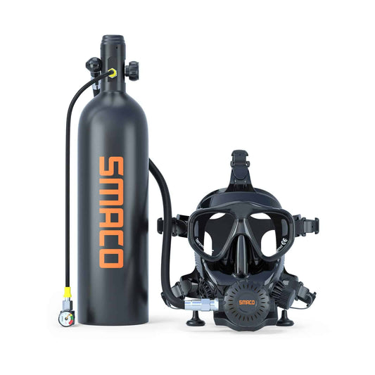 SMACO S700 2L Portable Scuba Diving Tank — with Full Face Diving Mask