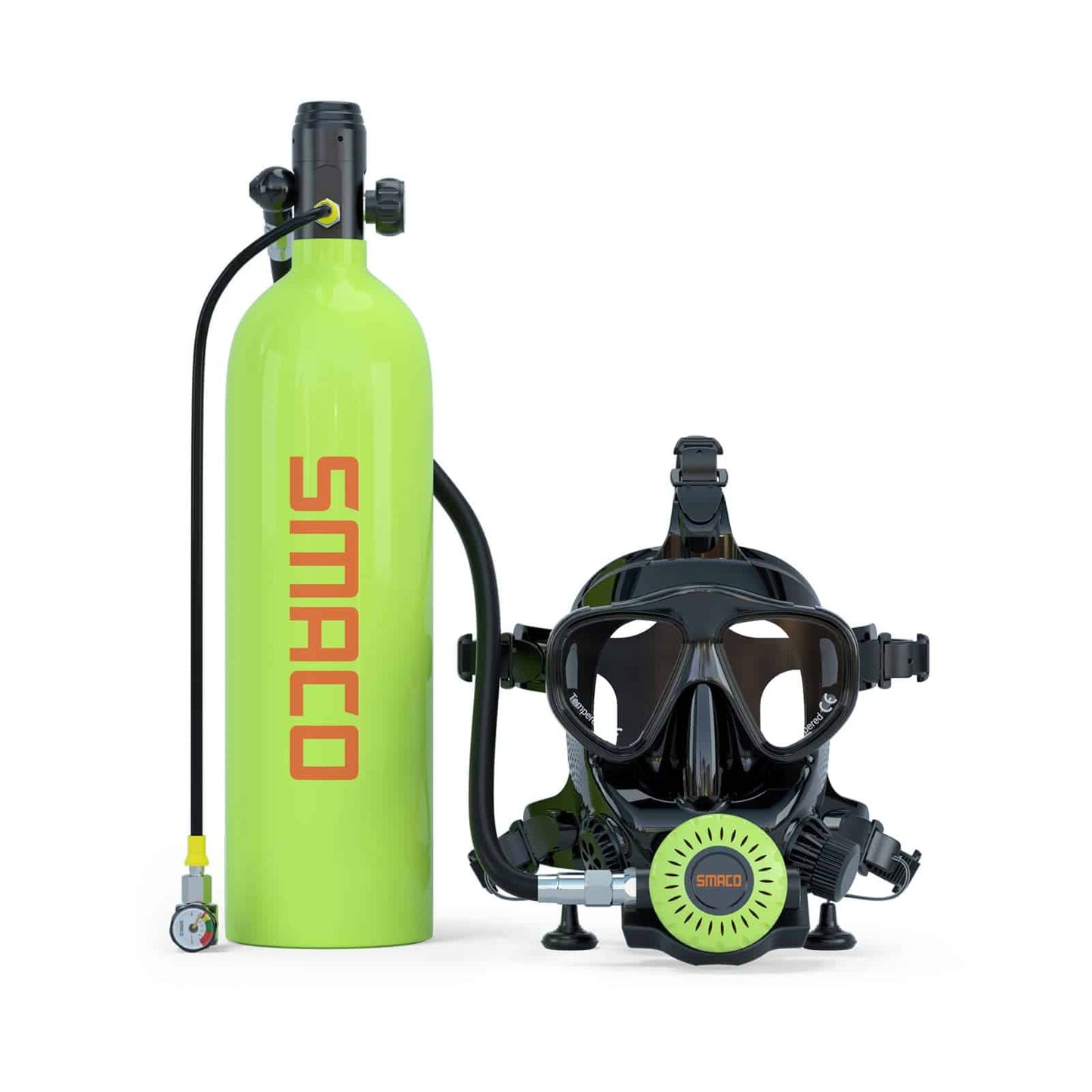 SMACO S700 2L Portable Scuba Diving Tank — with Full Face Diving Mask